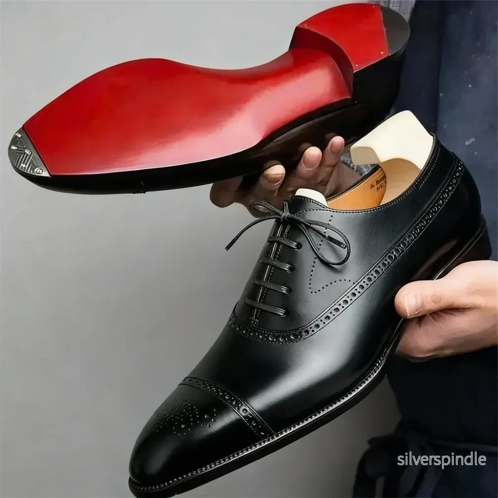 Ethan | Elegant Broguedetail Oxfordskor för Formella Tillfällen - Bild 3