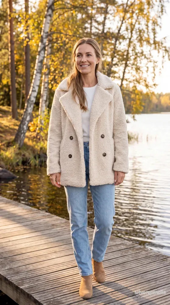 Mia | Elegant Mjuk Höst Teddyjacka Med Reverskrage Mia | Elegant Mjuk Höst Teddyjacka Med Reverskrage