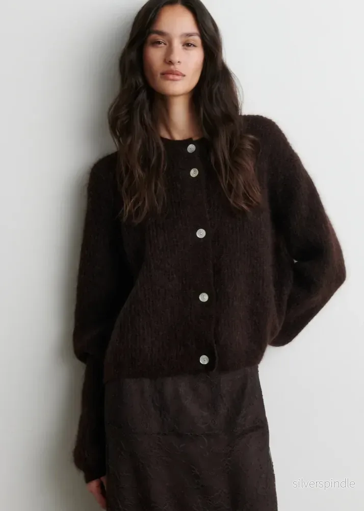 Second Female Andrea Knit Cardigan Brown