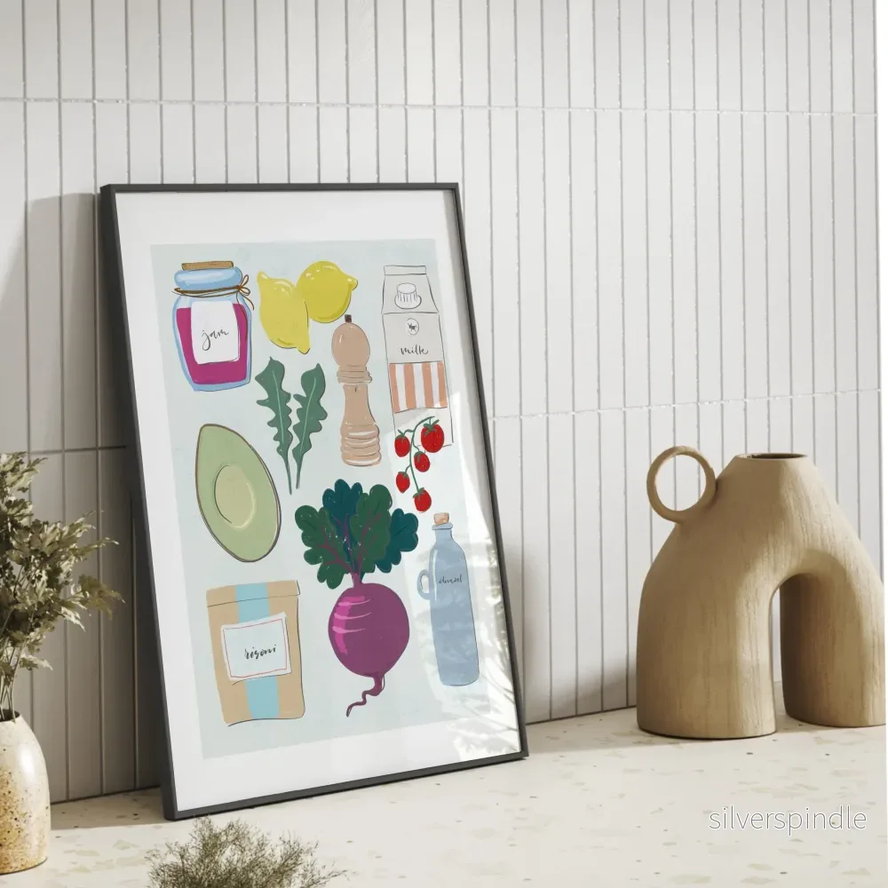 Matposter kök med citron och avokado