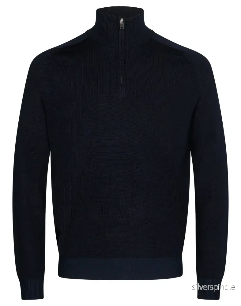 BS Gulbis Regular Fit Stickad Tröja – Marinblå BS Gulbis Regular Fit Stickad Tröja – Marinblå