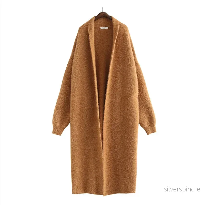 Elegant Midi-Kofta med Huva | Långlinjestickad Design för Mångsidig Stil - Bild 3