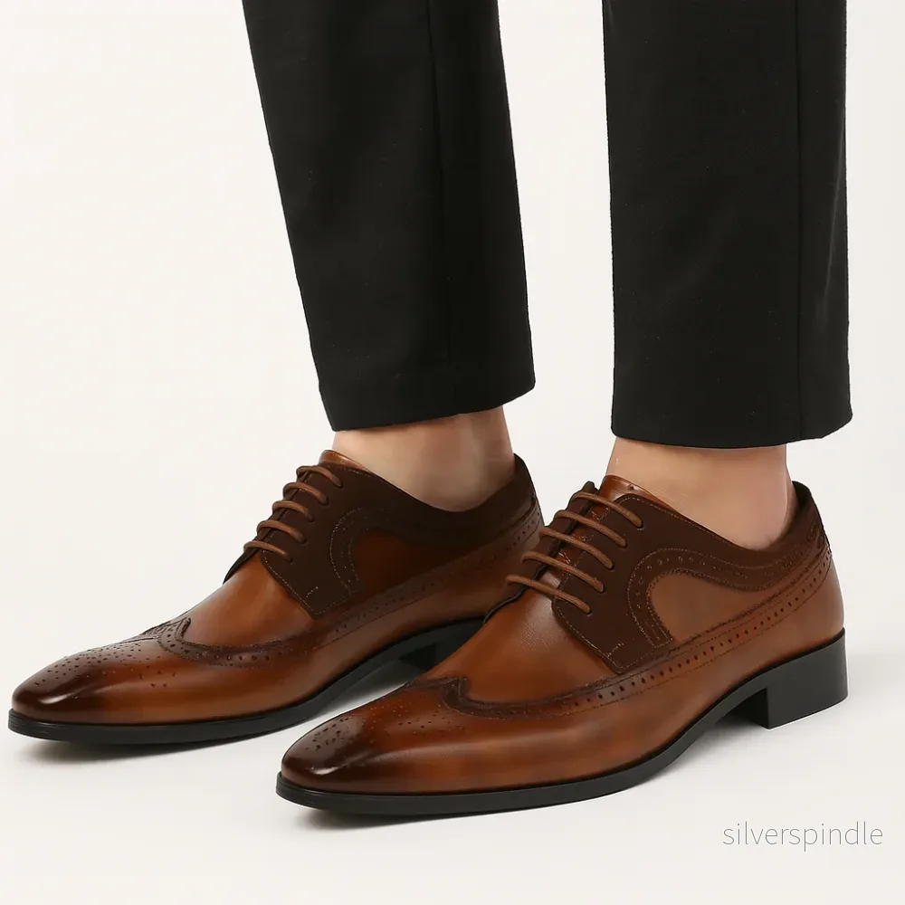 Eleganta Oxford Klänningsskor för Män med Brogue-detaljer | Tidlös Stil för Formella Tillfällen - Bild 2