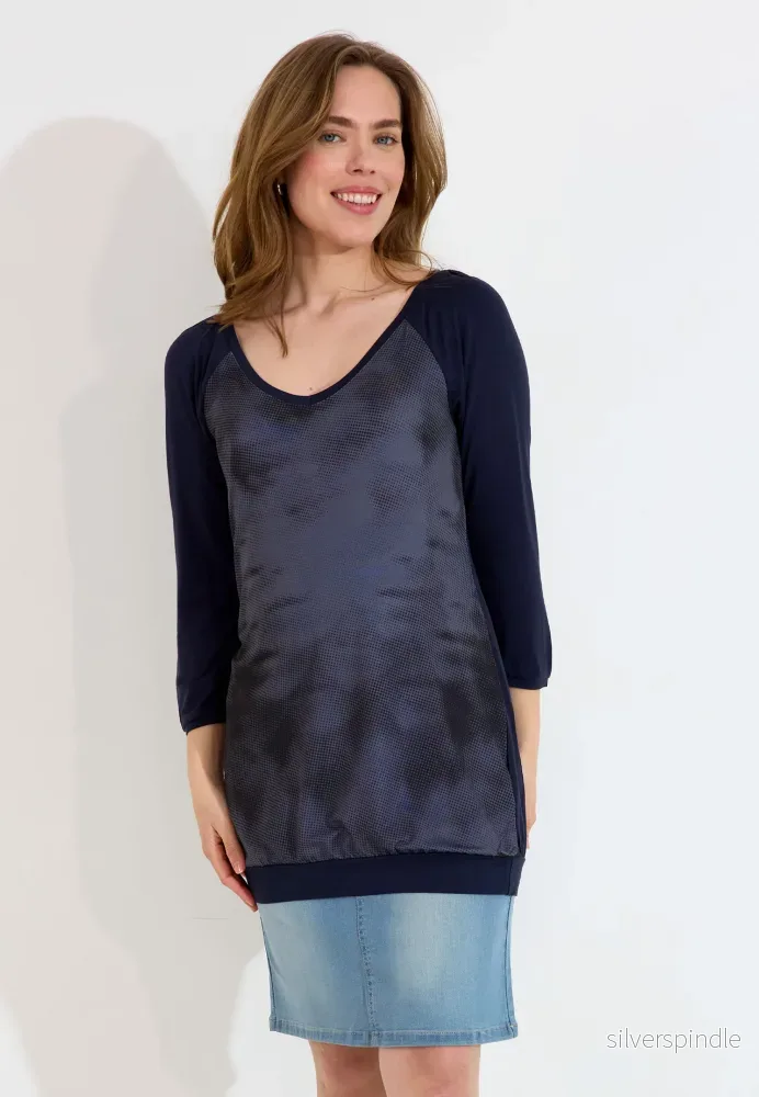 MAMMA-TOPP FACEPRINT 3/4 SLEEVES – Navy