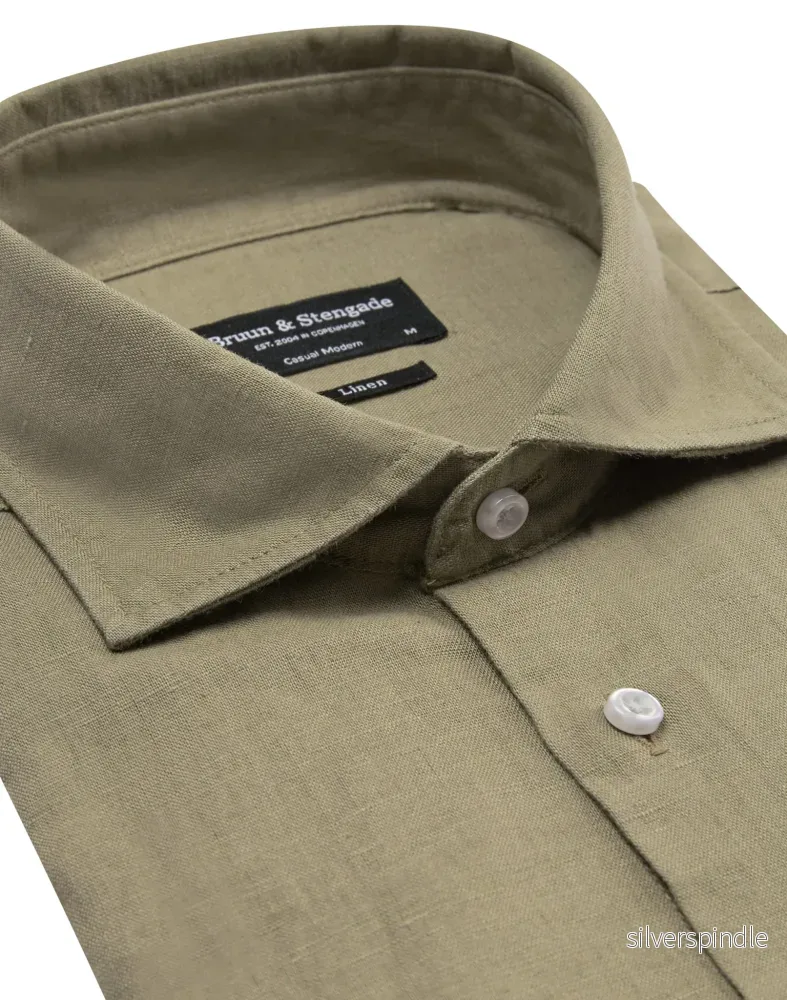 BS Daniel Casual Modern Fit Skjorta - Army - Bild 2