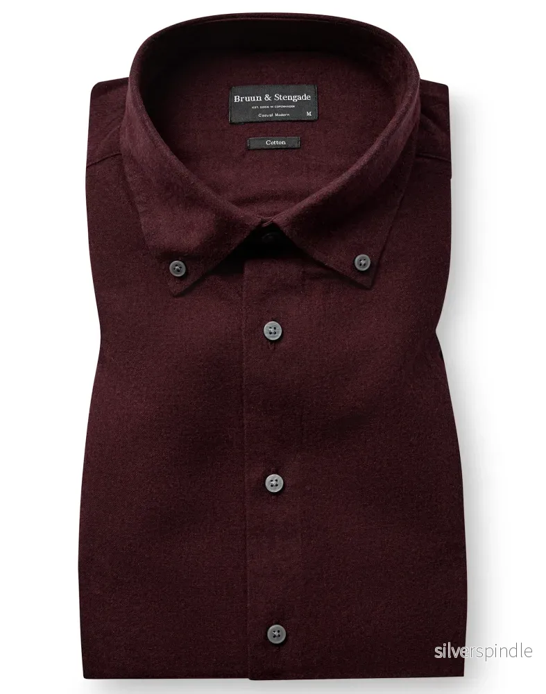 BS Akihito Casual Modern Fit Skjorta – Bordeaux
