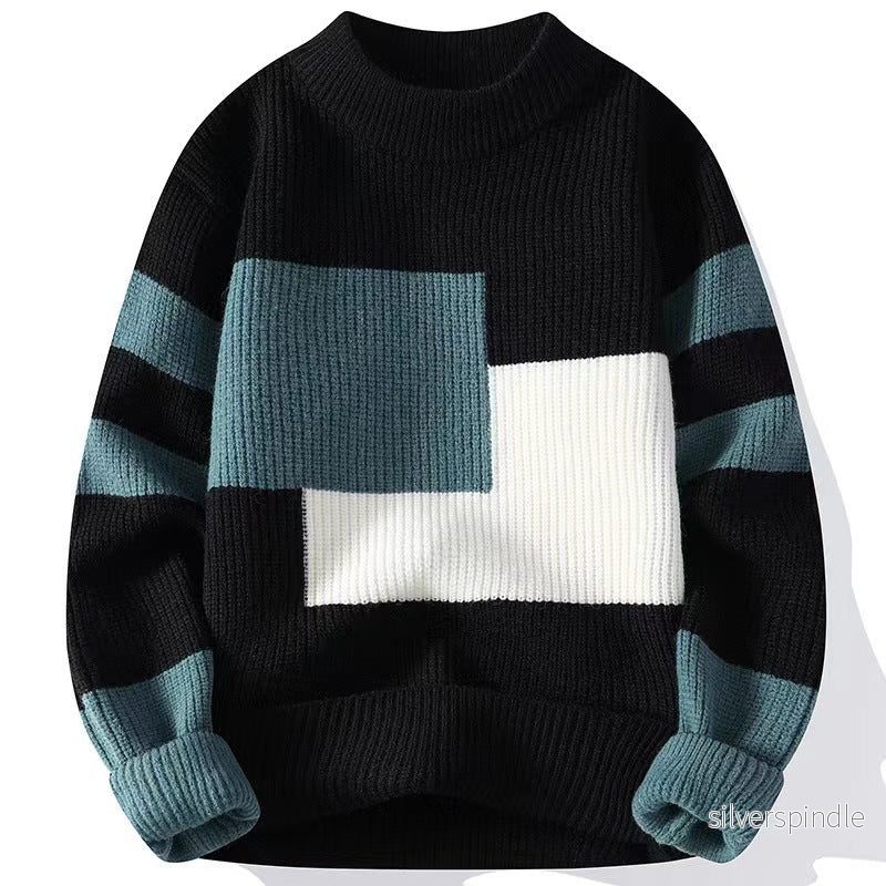 Ethan | Modern Oversized Hösttröja med Blockmönster - Bild 2