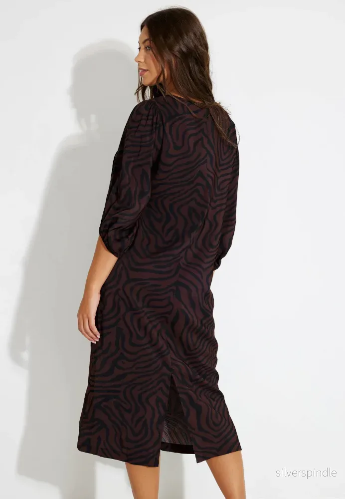 DRESS KLÄNNING - Coffee Bean w. Black - Bild 3