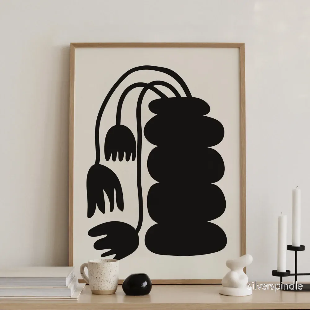 Fritillariaposter Svart Grafisk Fritillariaposter Svart Grafisk