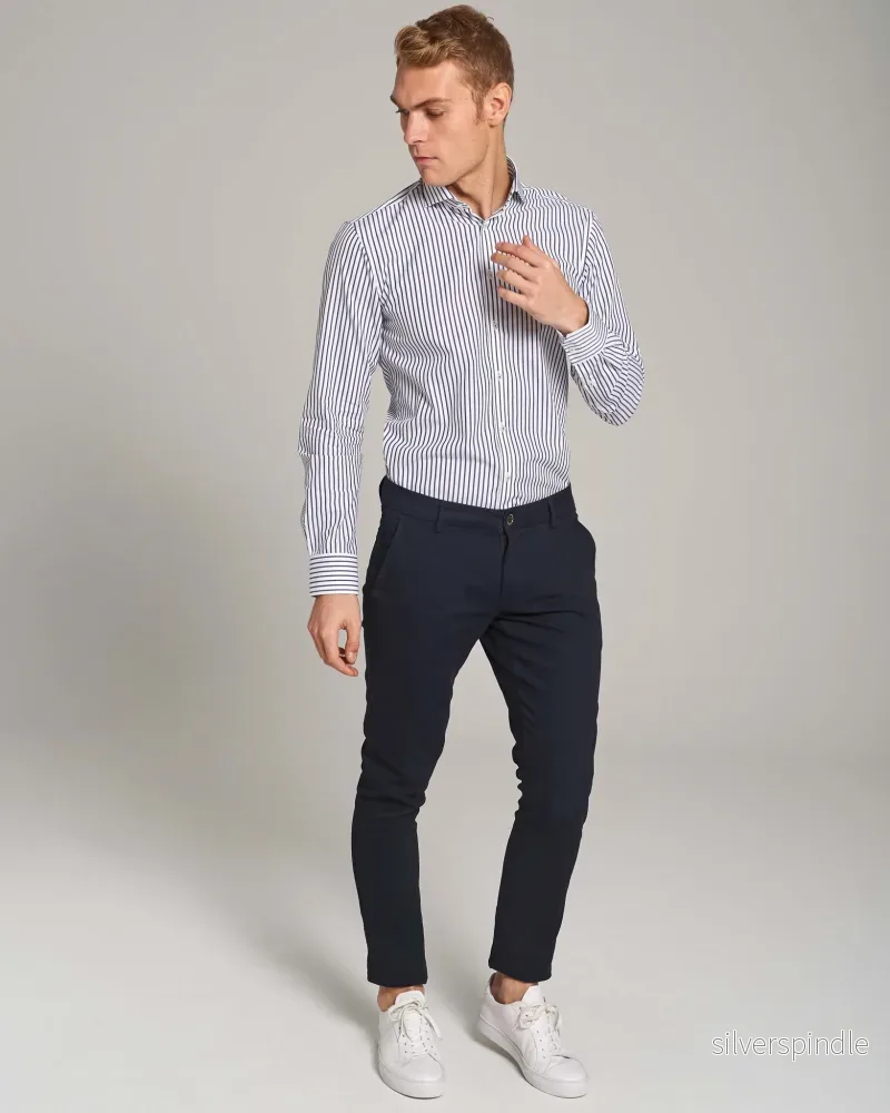 BS Maldonado Slim Fit Chinos - Marinblå - Bild 3