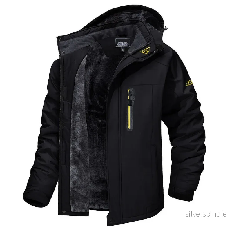 Vinterjacka för Män | Softshell med Vattenavvisande Ytterskal | Justerbar Huva för Optimal Komfort - Bild 2