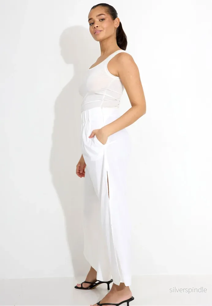 WIDE TROUSERS 03607 - Vit - Bild 2