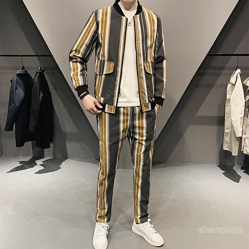 Ethan | Slim Fit Tvådelad Sportset för Herrar i Svart och Khaki - Bild 3