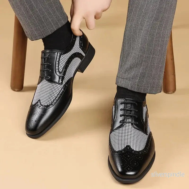 Oxford Skor för Män med Brogue Design och Vadderad Innersula | Tidlös Elegans för Affär och Fritid