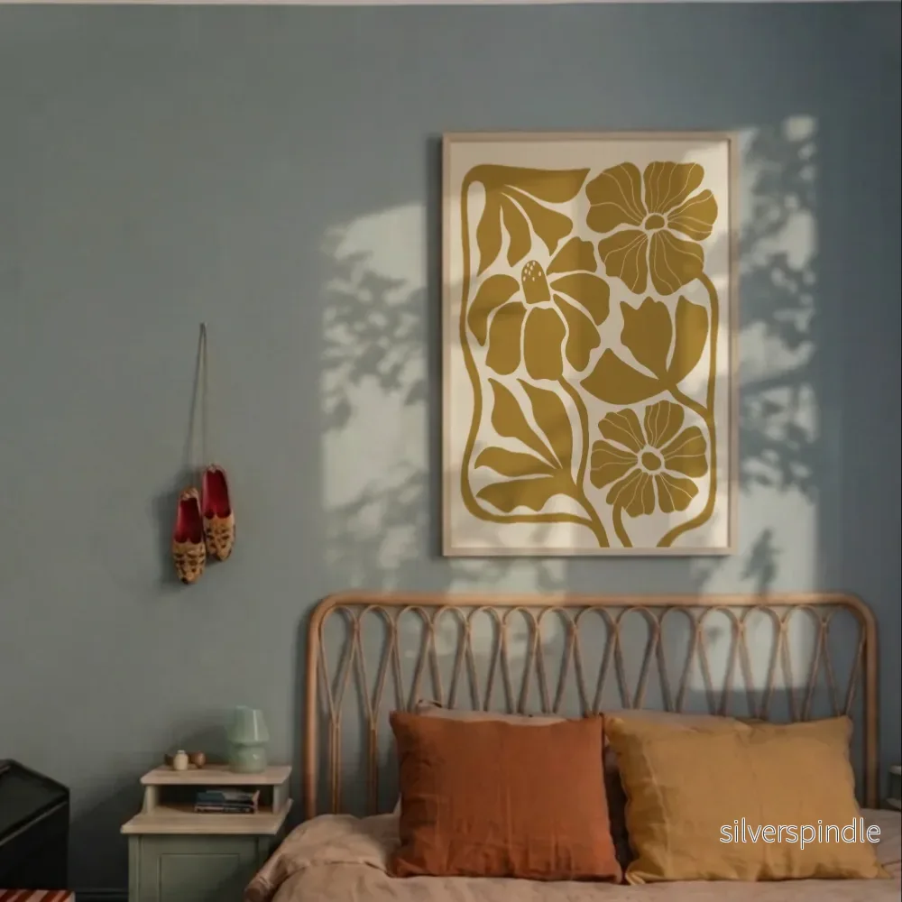 Abstrakt Blomposter Senapsgul - Bild 3