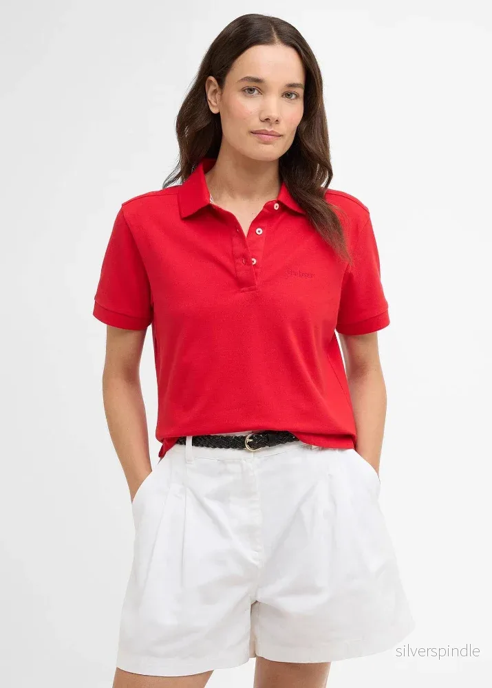 Barbour Bowford Polo Top Poppy Red