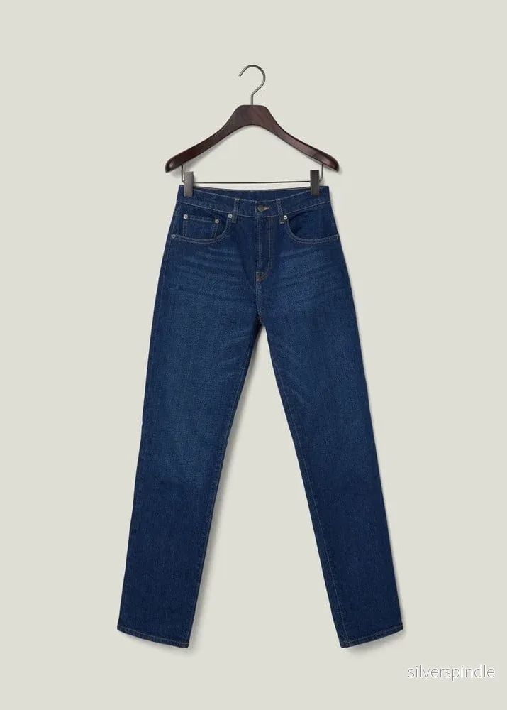 Lexington Mid Waist Straight Leg Jeans DK Blue