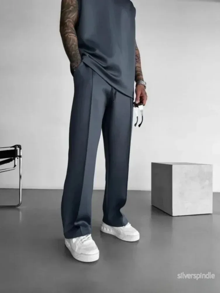 Liam | Mjuk Ärmlös Topp och Skräddarsydda Byxor Lounge Set för Herrar - Bild 2