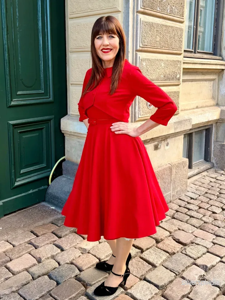 Bolerojacka - röd linen - Bild 3