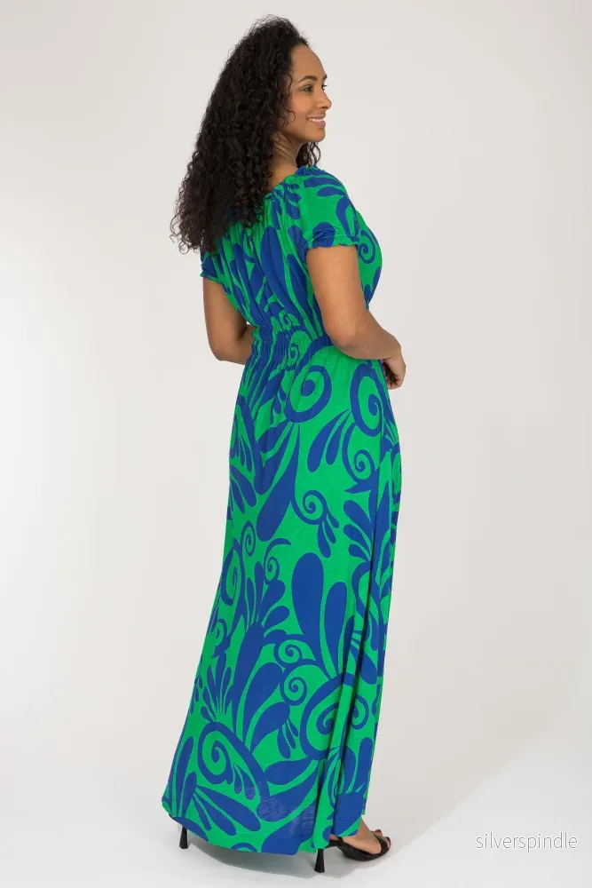 Drawstring dream maxi jersey dress - Blue-Green - Bild 2