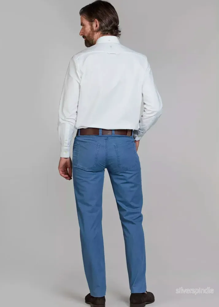 Hansen & Jacob 5-pkt twill melange Blue - Bild 2