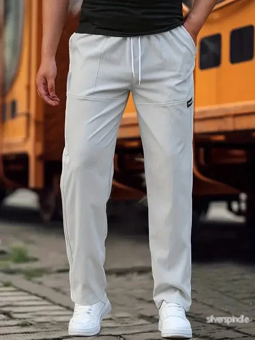 Mäns Joggingbyxor | Rak Passform med Mjukt Tyg | Vardagskomfort för Aktiv Livsstil - Bild 3