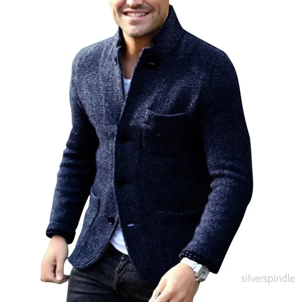 Mångsidig Stickad Kofta för Män med Chunky Knit och Knappstängning | Varm och Bekväm för Alla Tillfällen - Bild 3