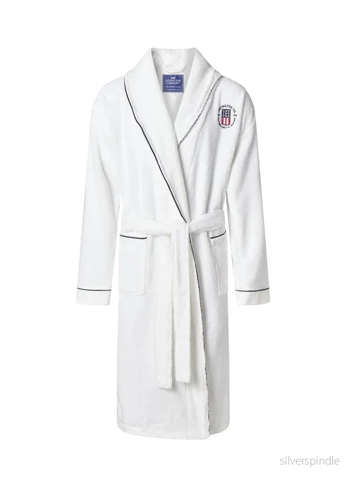 Lexington Cotton Terry Robe with Contrast White Lexington Cotton Terry Robe with Contrast White