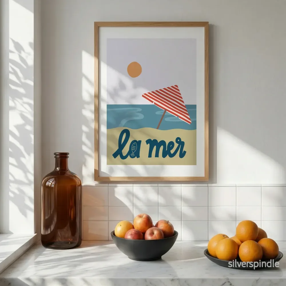La Mer – Strandposter med Parasoll | Sommarposter Retro - Bild 3