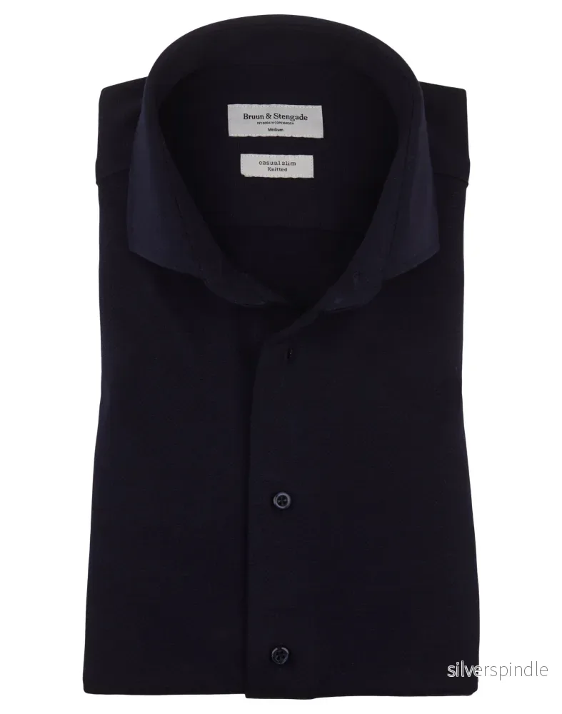 BS Sagan Slim Fit Skjorta – Navy BS Sagan Slim Fit Skjorta – Navy