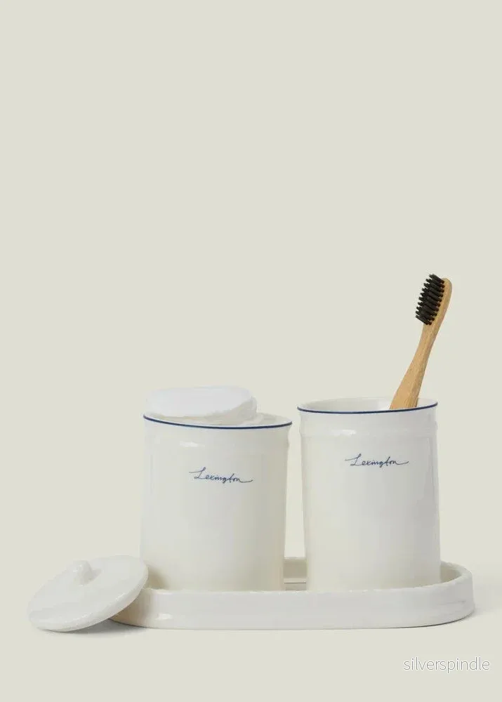 Lexington Porcelain Toothbrush Mug DK Navy/White - Bild 2