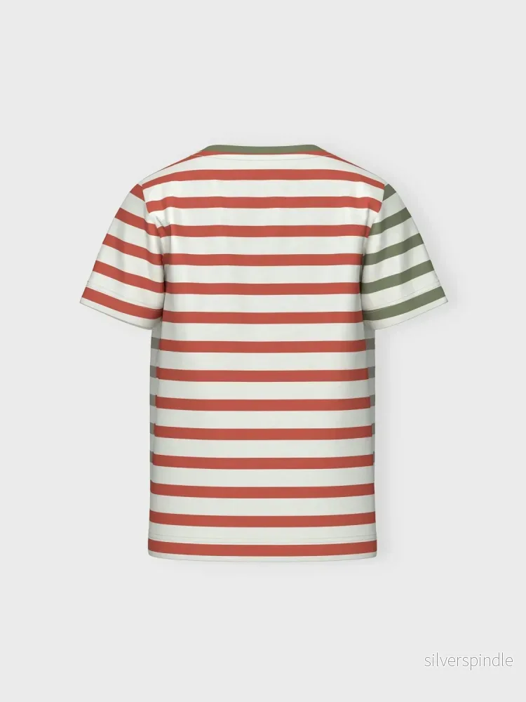 Kortärmad T-shirt med ränder - Bild 2