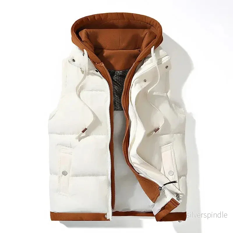 Isolerad Västsjacka för Män med Huvudskydd och Funktionella Dragkedjor | Softshell Design för Utomhusaktiviteter - Bild 2
