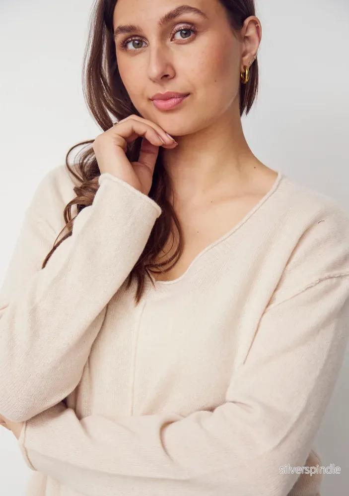 Robin V-Neck Pullover - Cream - Bild 3