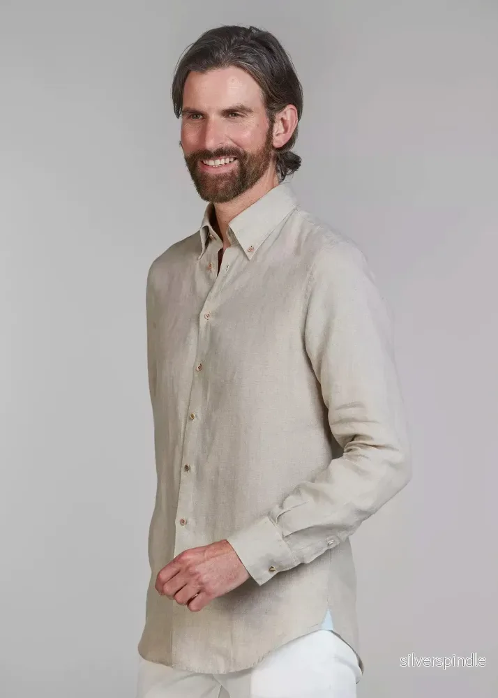 Hansen & Jacob Classic Linen Shirt Sand - Bild 2