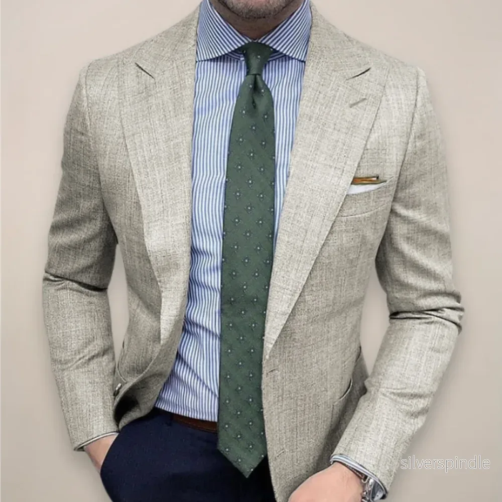 Skräddarsydd Vardagsblazer för Män | Lättviktsjacka med Ren Silhuett | Mångsidig Design för Arbete och Middag