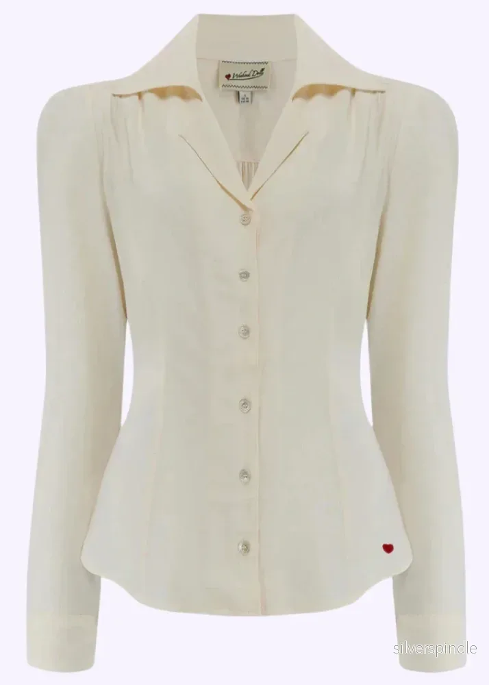 Gene långärmad skjorta – offwhite