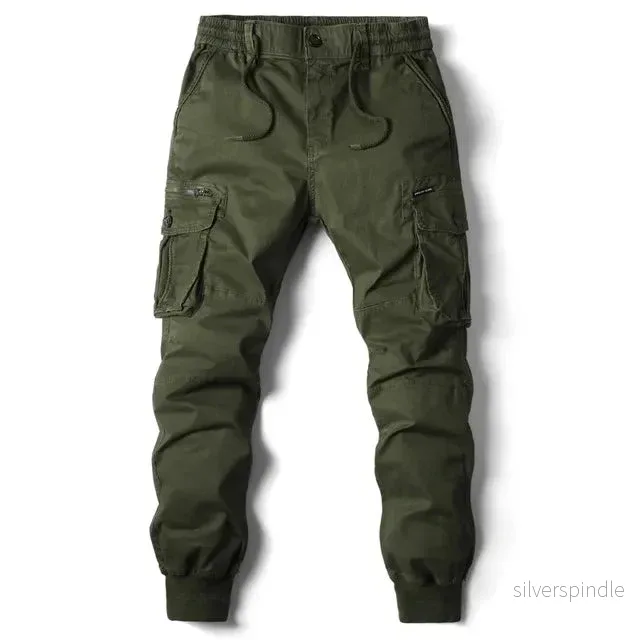 Urban Style | Cargo Joggingbyxor för Män med Elastiska Muddar | Praktiska Fickor för Vardagsbruk - Bild 2