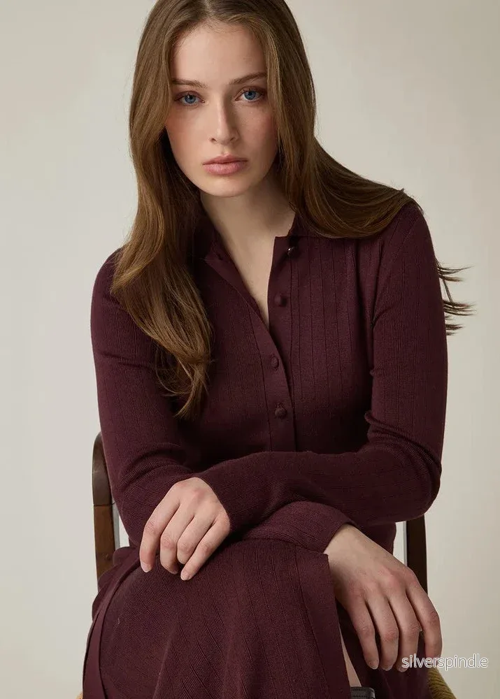 Lexington Polo Neck Dress Dark Burgundy Lexington Polo Neck Dress Dark Burgundy