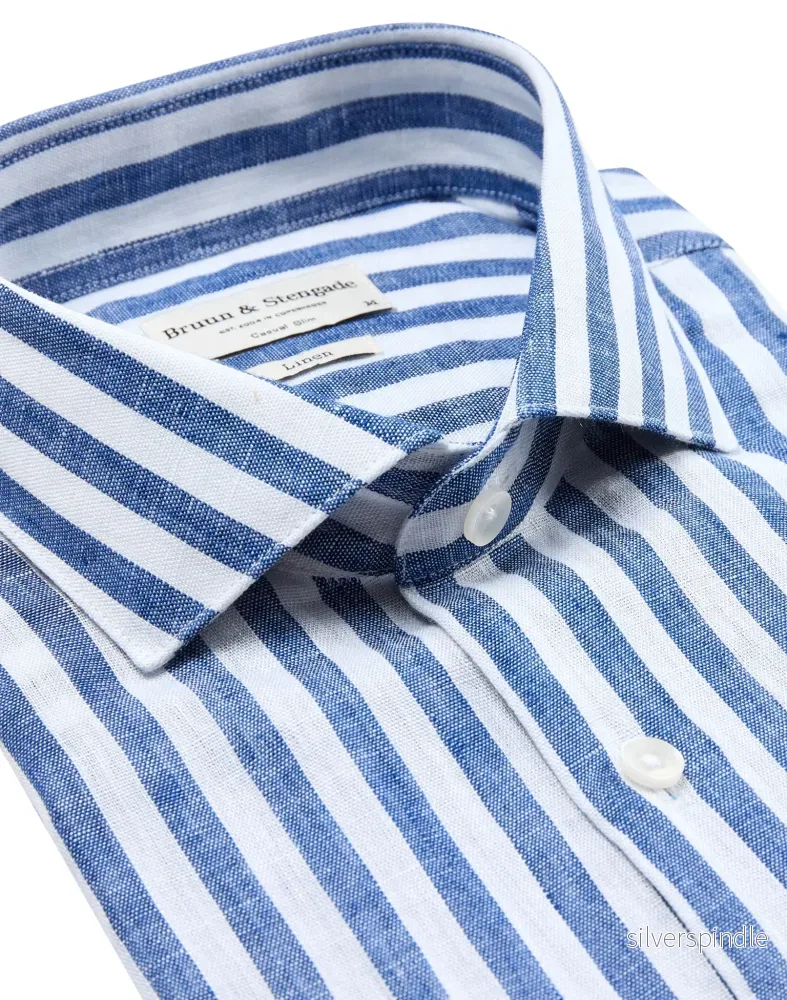 BS Valencia Casual Slim Fit Skjorta - Blue/White - Bild 2
