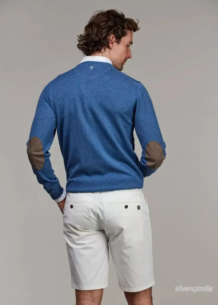 Hansen & Jacob Crew neck knit, e-patch Mid Blue - Bild 2