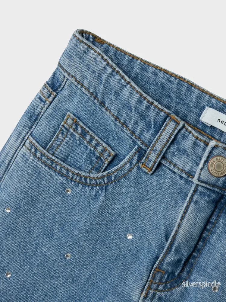 Jeans med strass Rak Modell - Bild 3