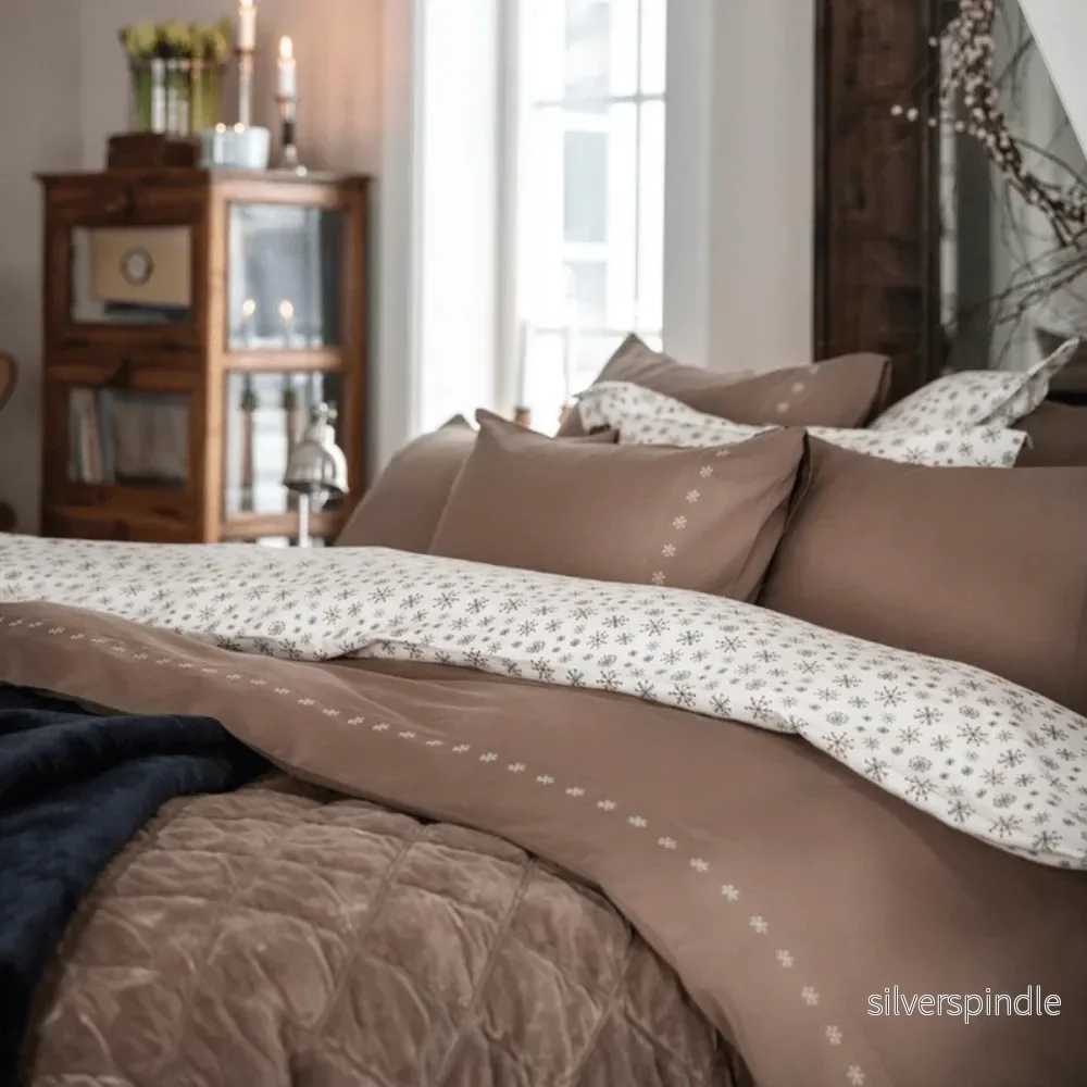 Lexington Snowflake Embroidered Cotton Sateen Påslakanset - Outlet - Bild 2