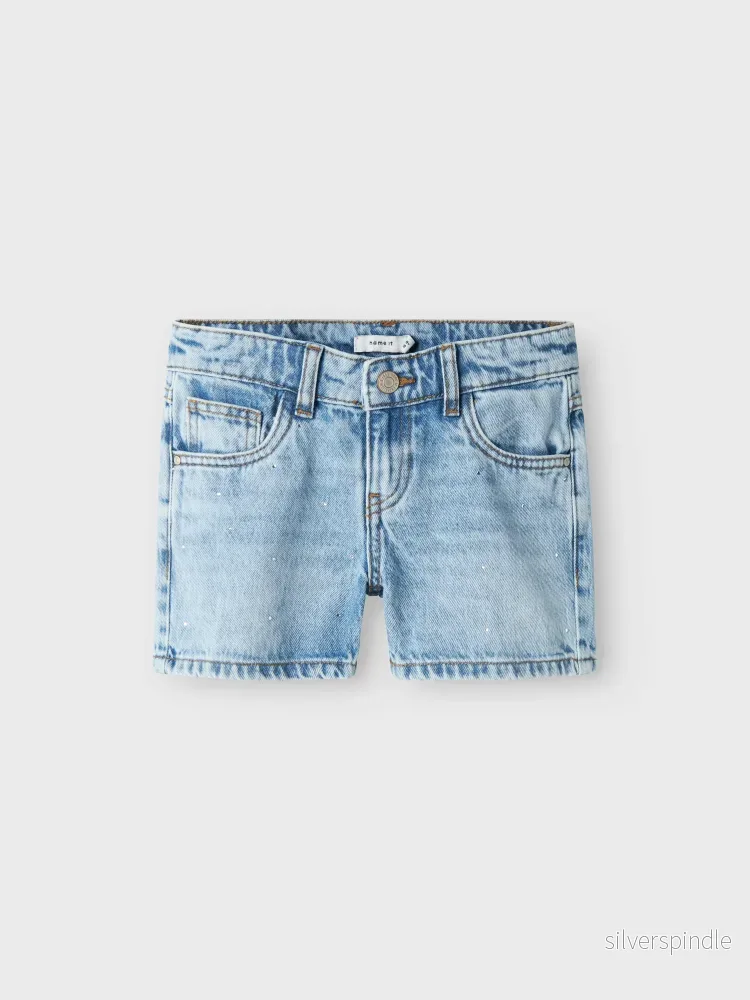 Jeans Shorts med strass stenar - Bild 3