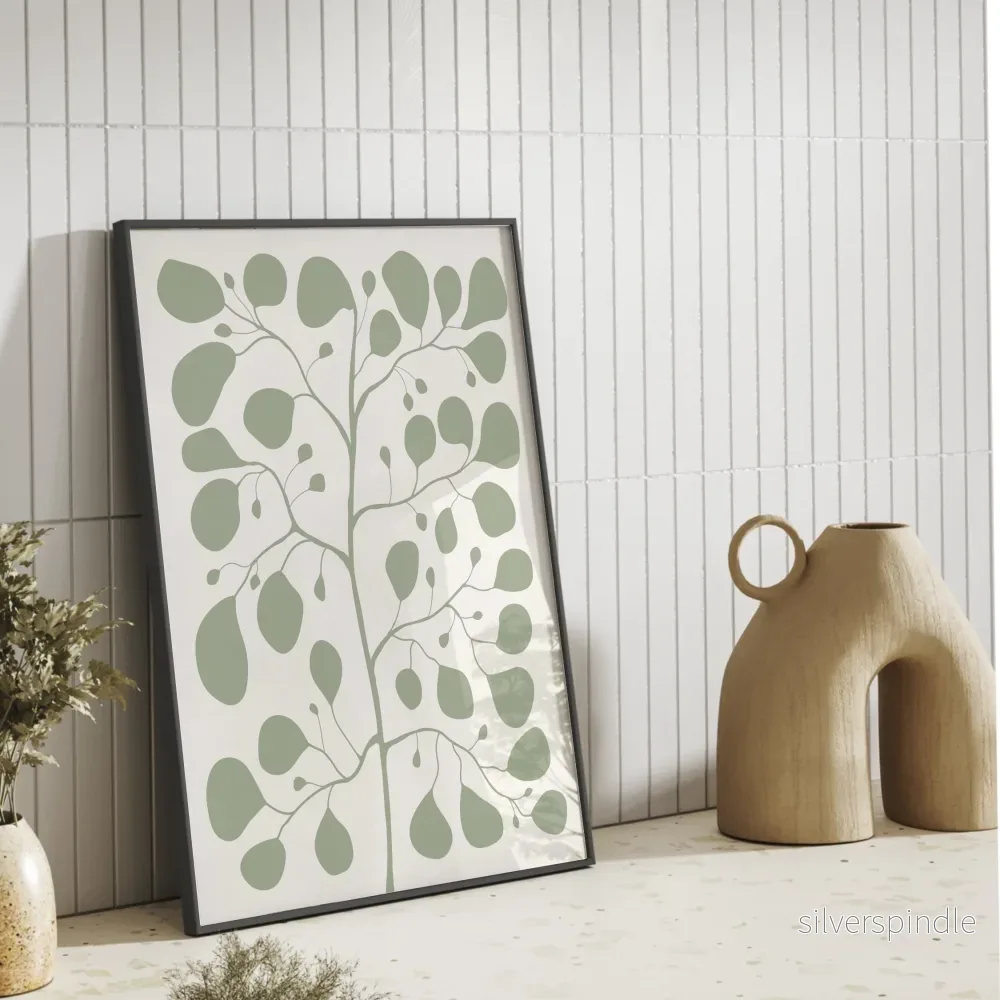 Pilea Jade Poster – Grafisk botanisk illustration