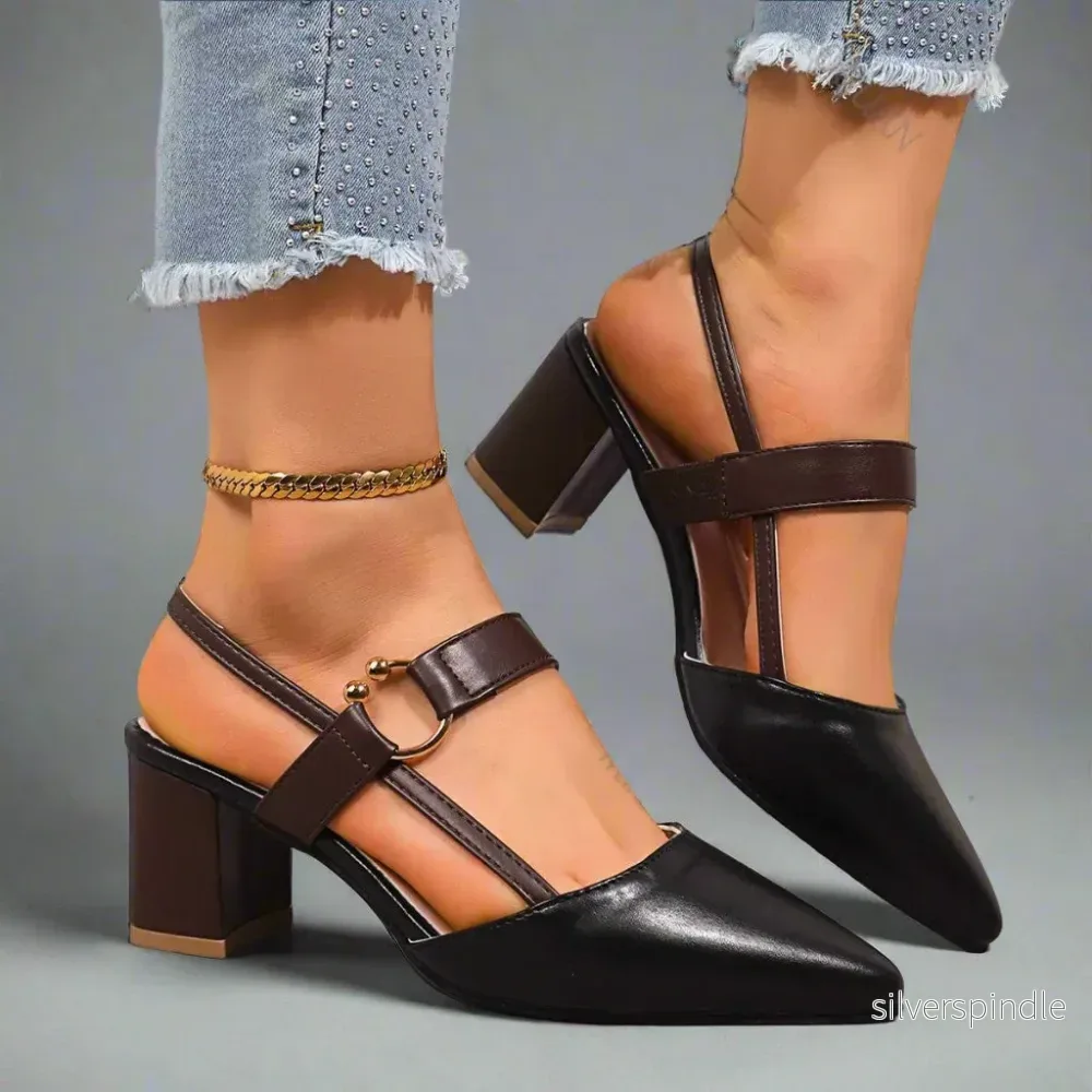 Sophie | Elegant Slingback Klackskor Dam med Blockklack och Stöd - Bild 3