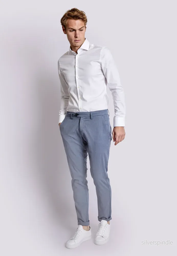 BS Francisco Slim Fit Chinos - Blå - Bild 3