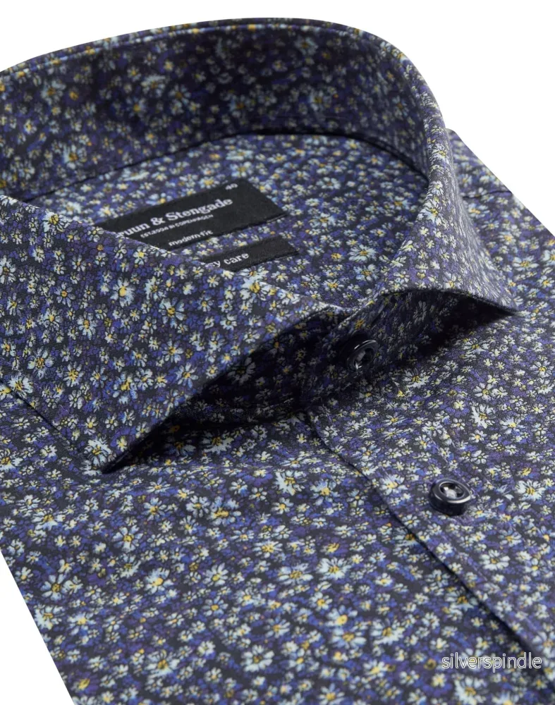 BS Vaneken Modern Fit Skjorta - Navy - Bild 2