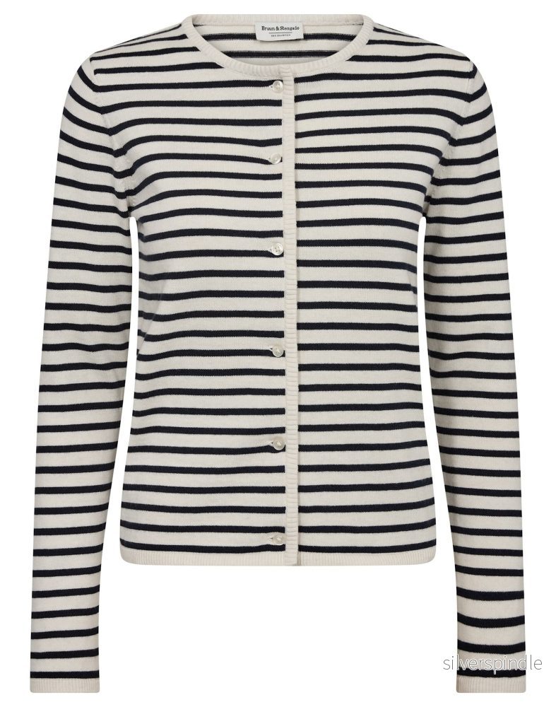 BS Melina Regular Fit Stickat – Off White/Navy BS Melina Regular Fit Stickat – Off White/Navy