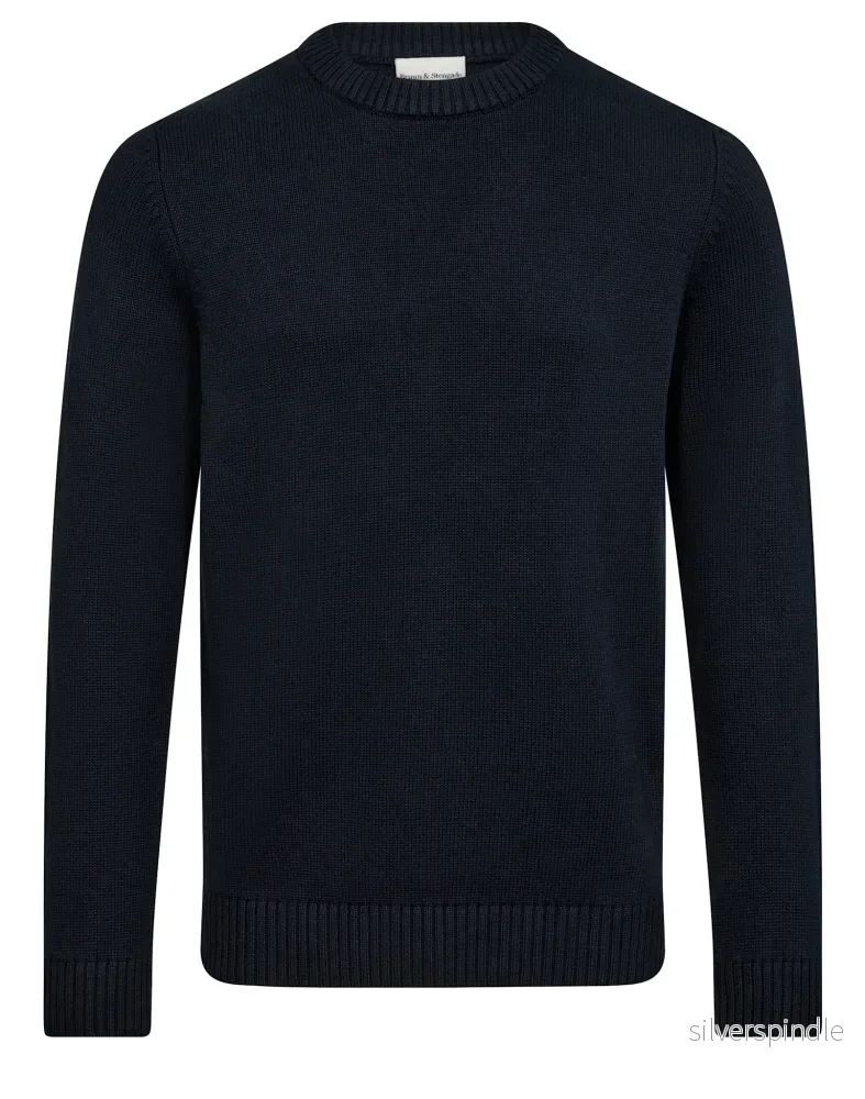 BS Thorstein Regular Fit Stickat – Navy BS Thorstein Regular Fit Stickat – Navy